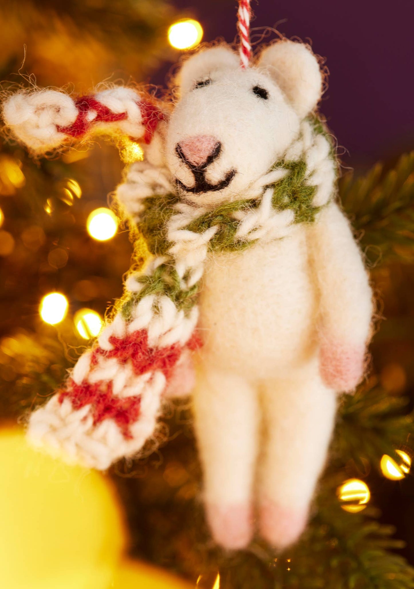 Felt Mice Decoration, Handknit Scarf