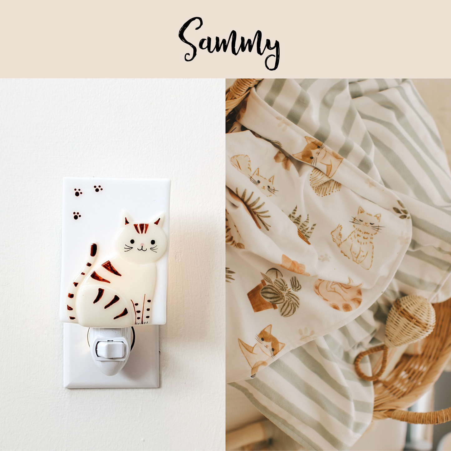 Night Light - Striped Cat - Sammy