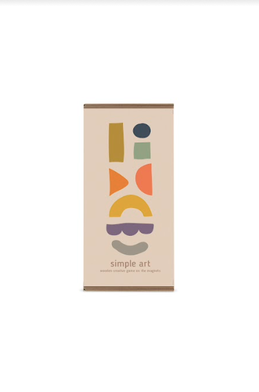 Babai Simple Art Wooden Magnets — Set of 8