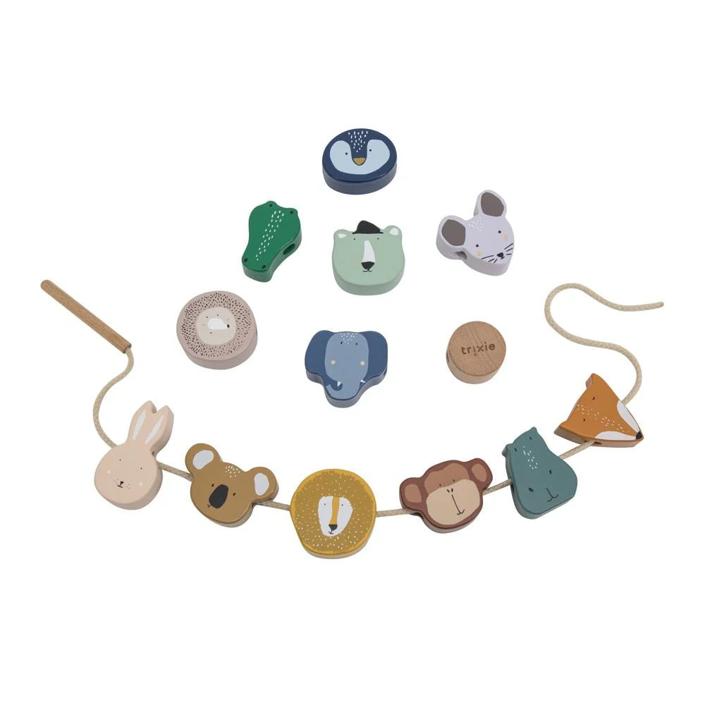 Trixie Wooden animal lacing beads