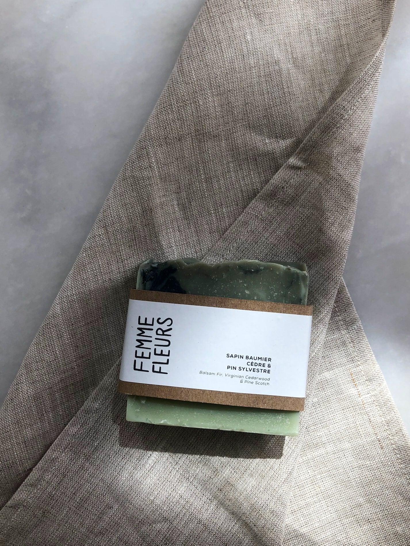 femme fleurs soap with confetti mill tea towel