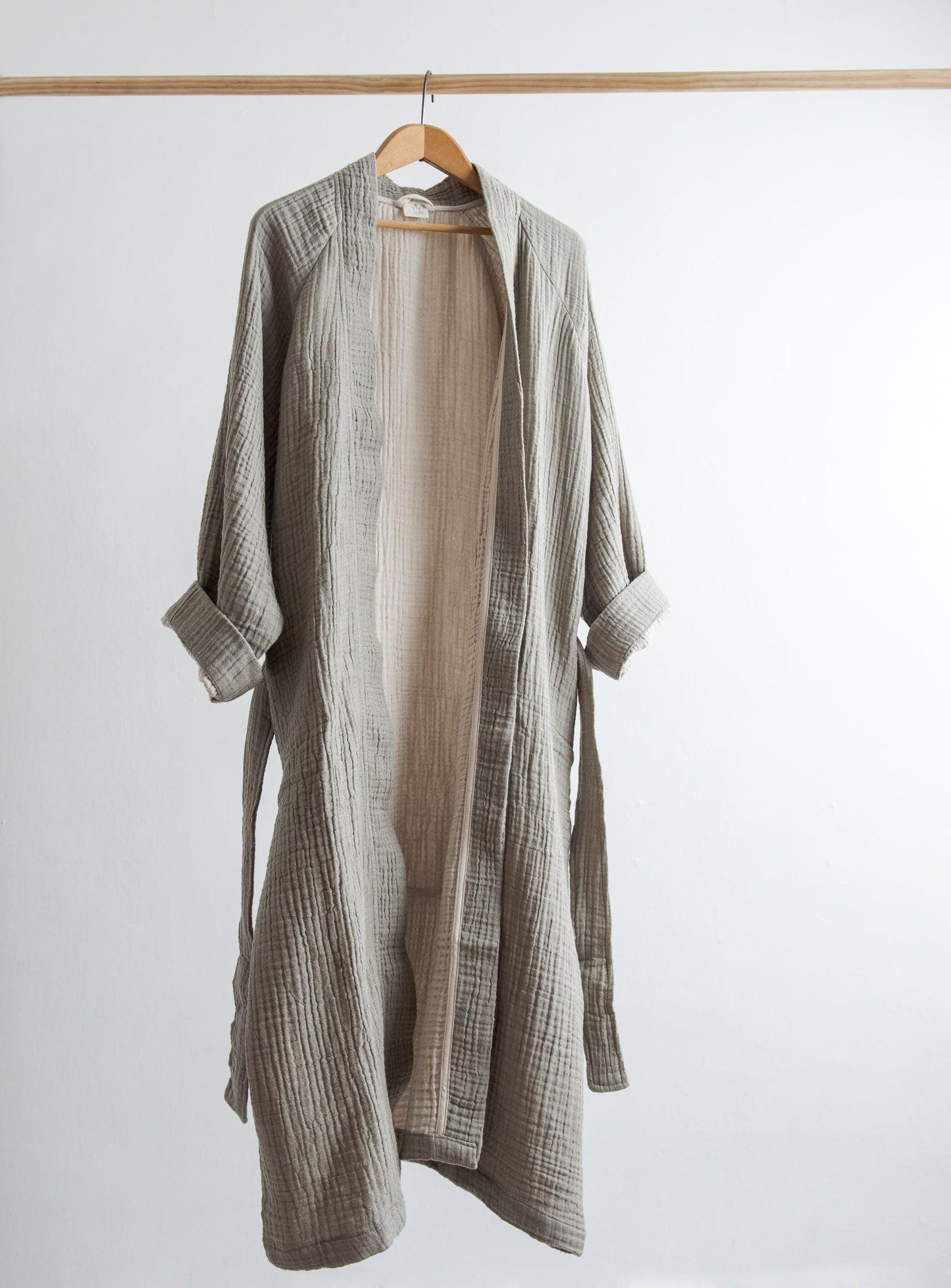 Bathrobe - Olive grey & Oatmeal - Confetti Mill