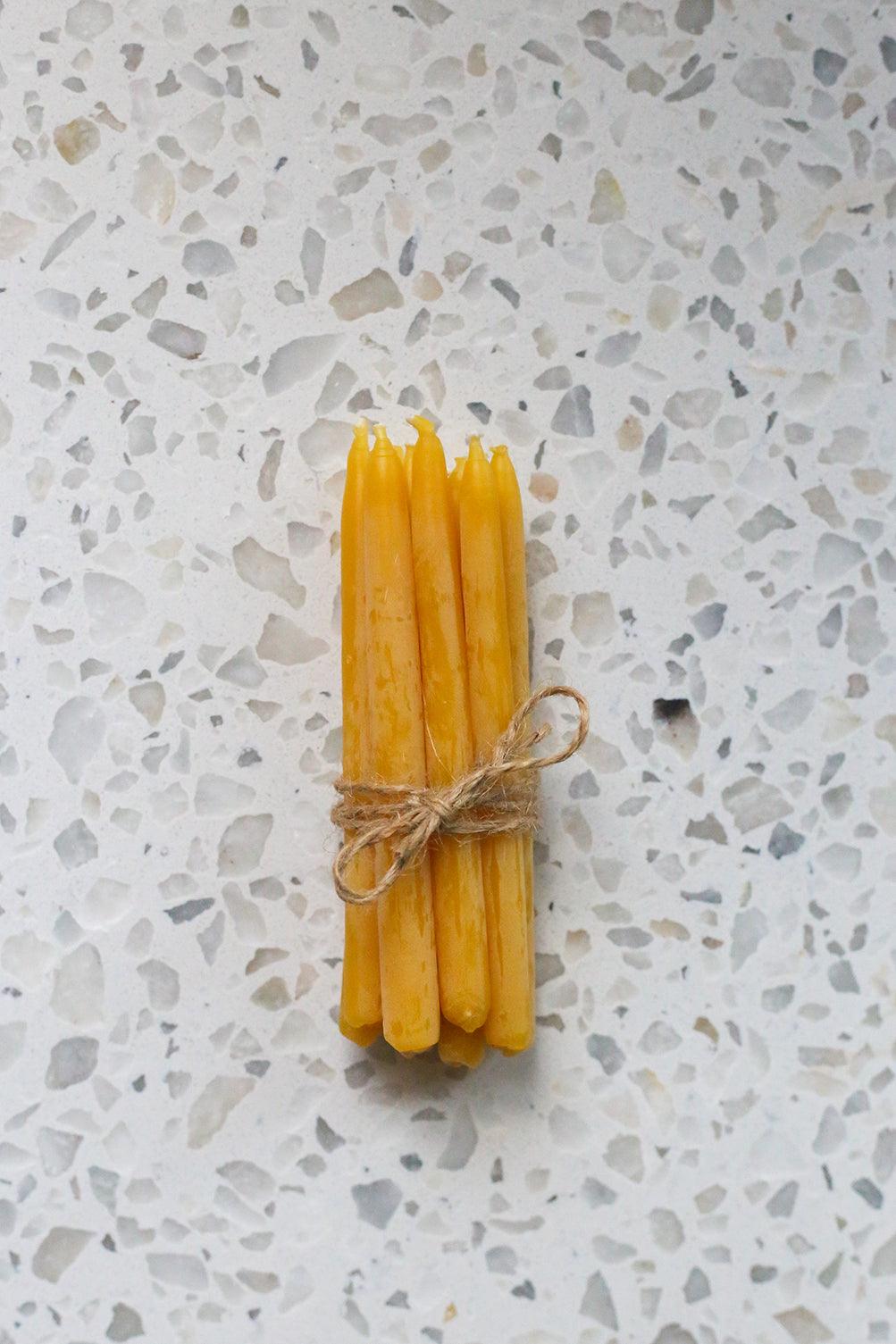 bundle of beeswax birthday candles