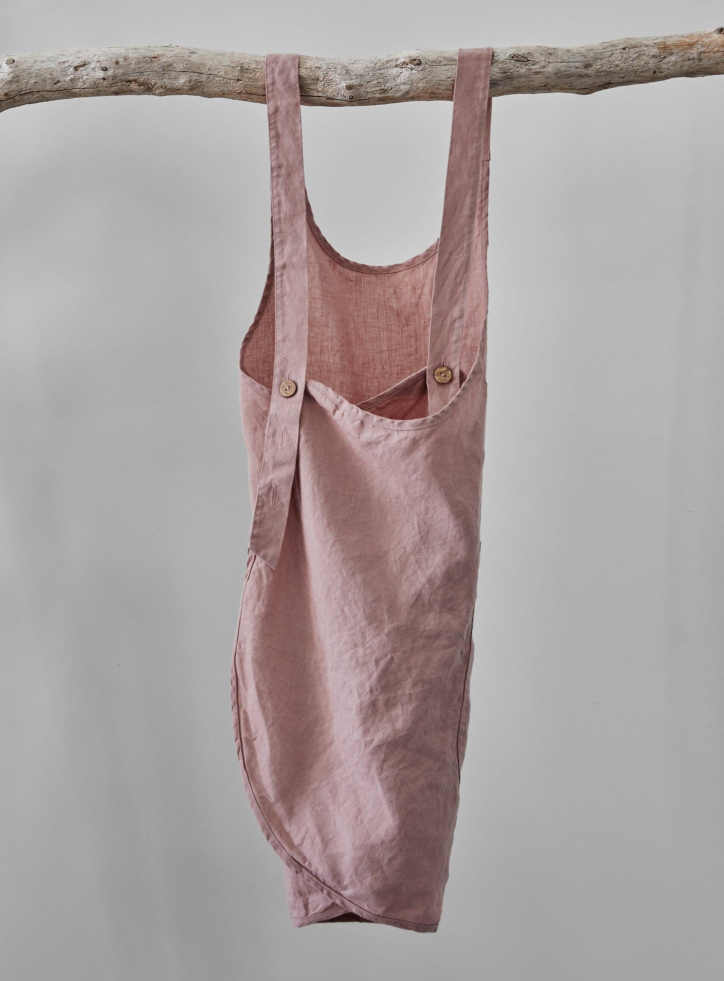 Dusty rose linen apron