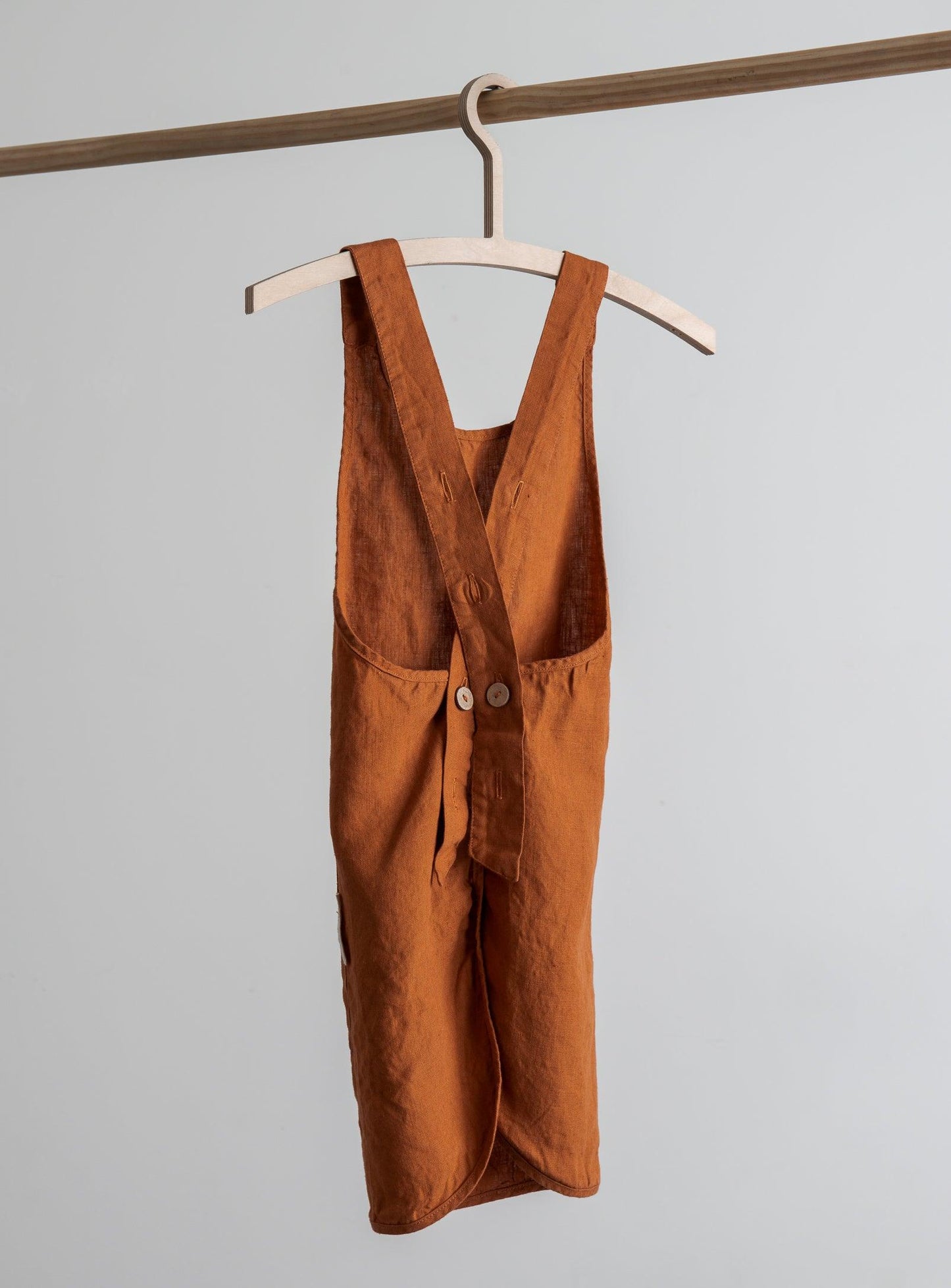Linen Kids Apron - Burnt Orange - Confetti Mill