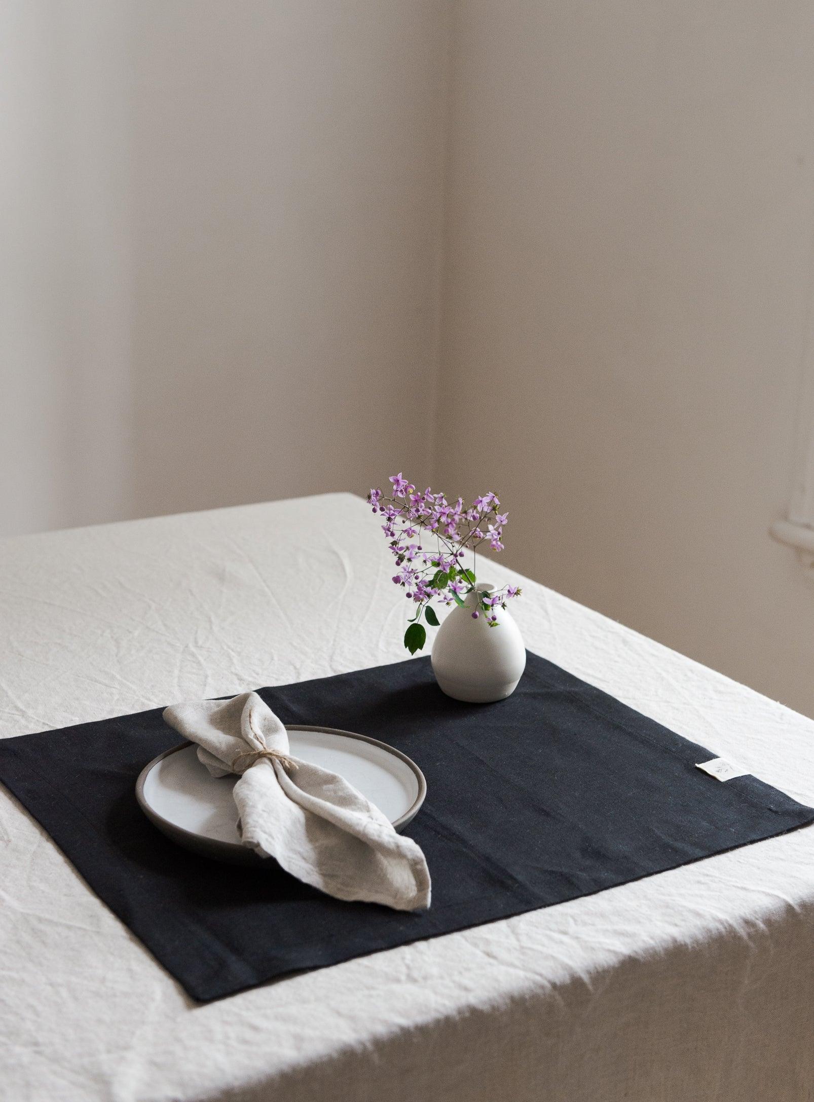 Linen Placemat - Black - Confetti Mill