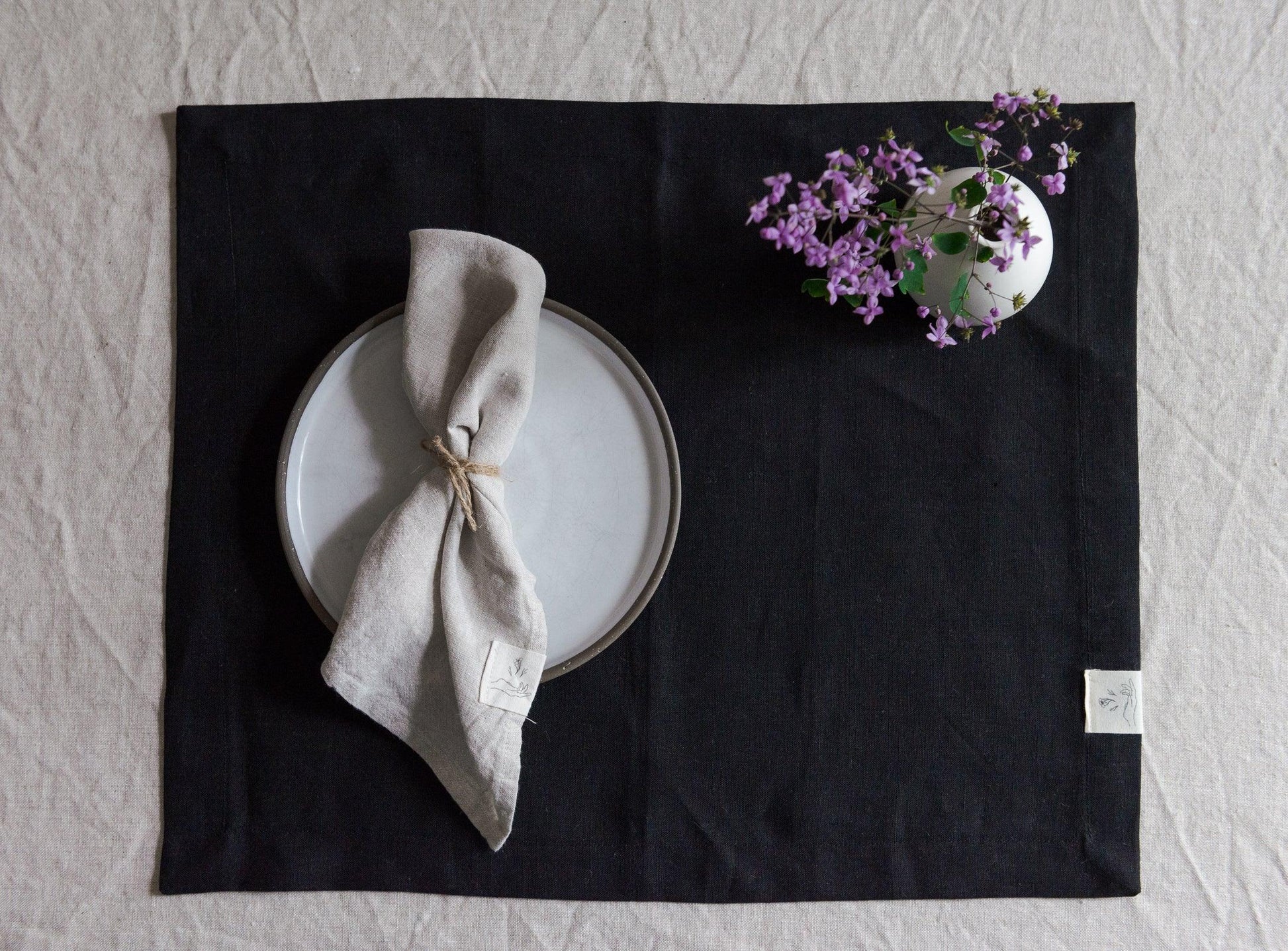 Linen Placemat - Black - Confetti Mill