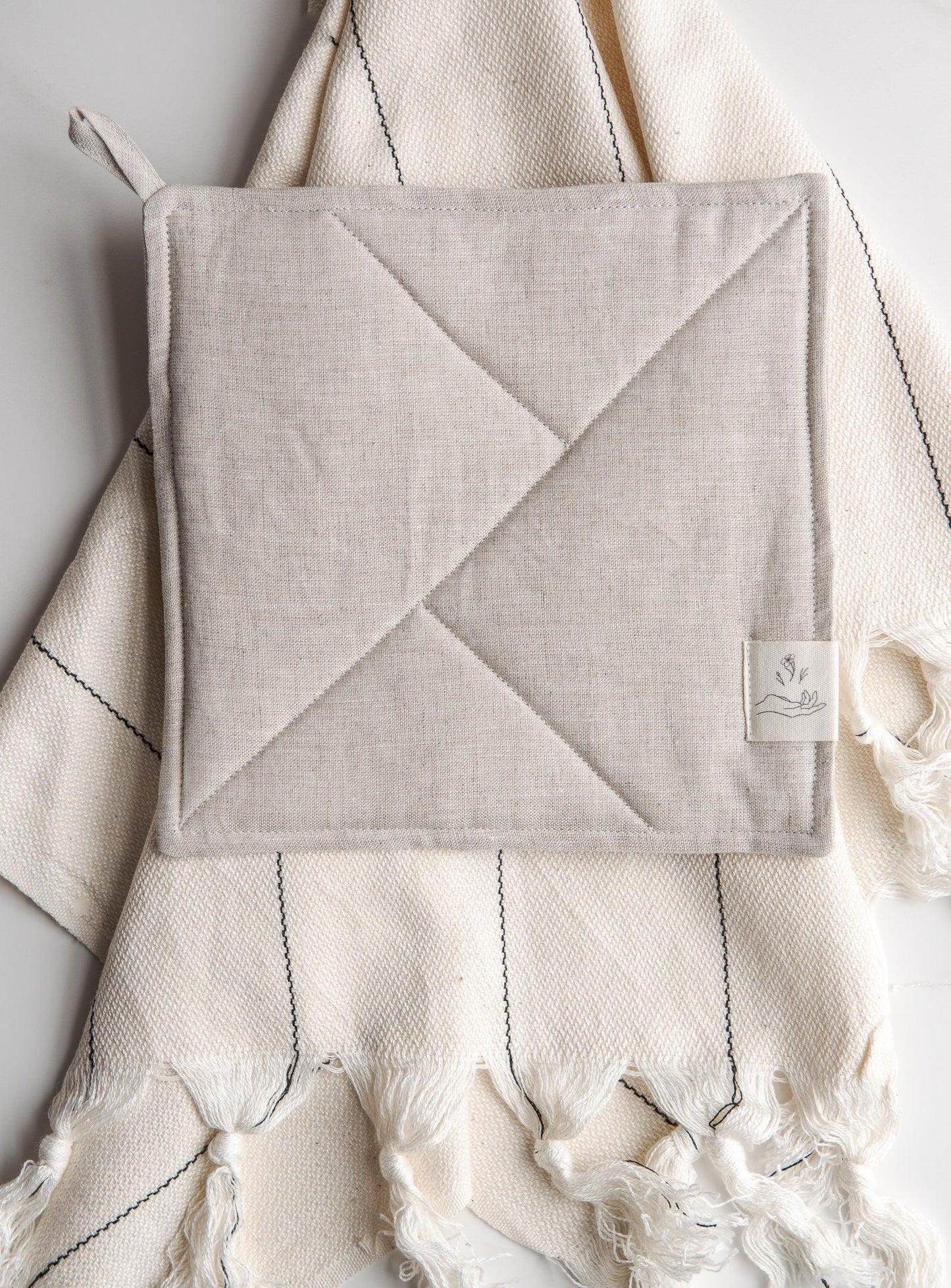 Linen Pot Holder (Trivet) - Oatmeal (previous version) - Confetti Mill