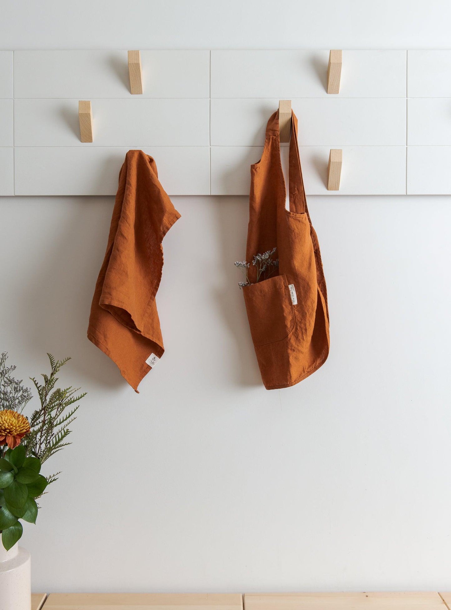 Linen Tea Towel - Burnt Orange - Confetti Mill