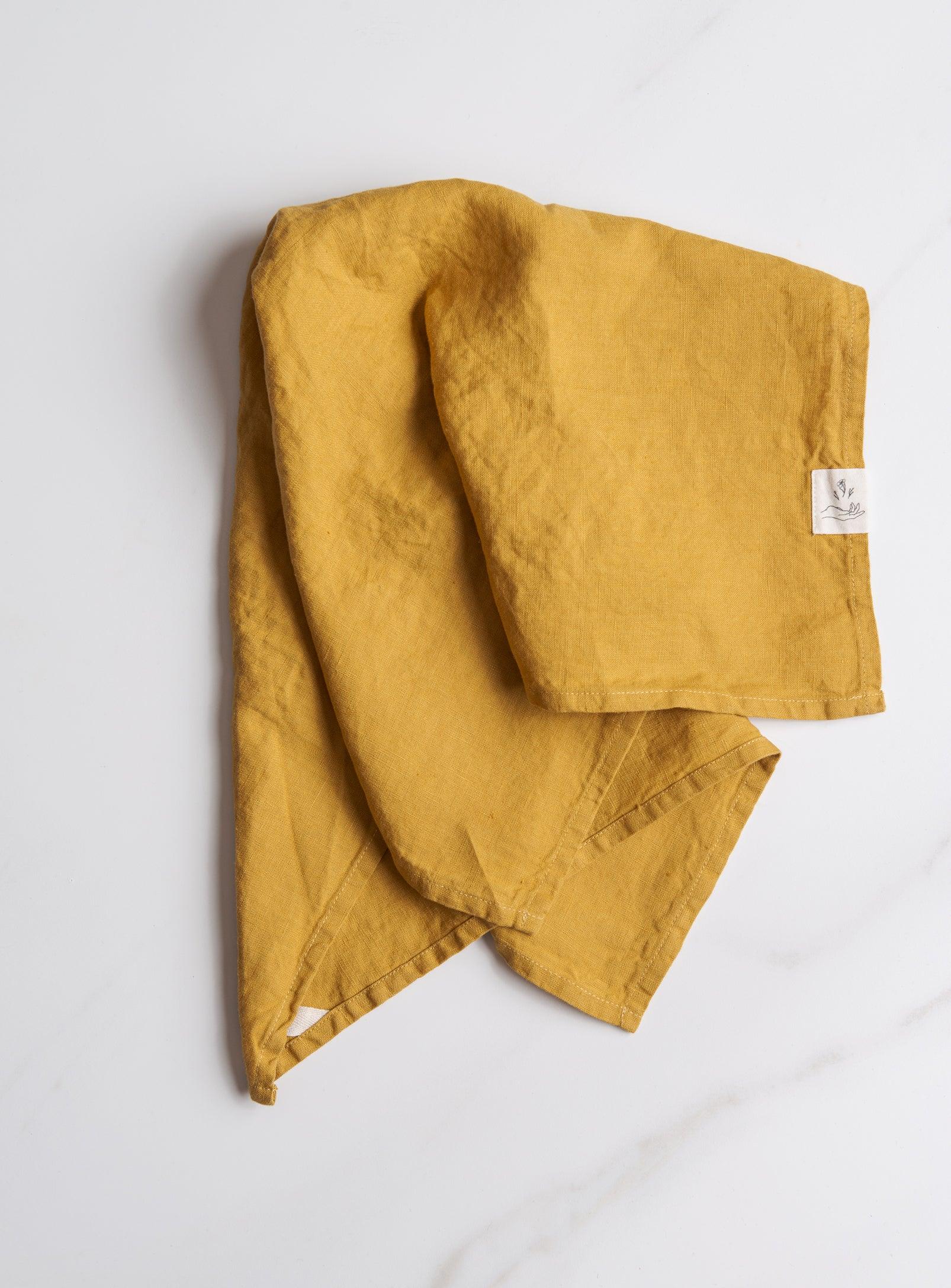 Linen Tea Towel - Ochre - Confetti Mill