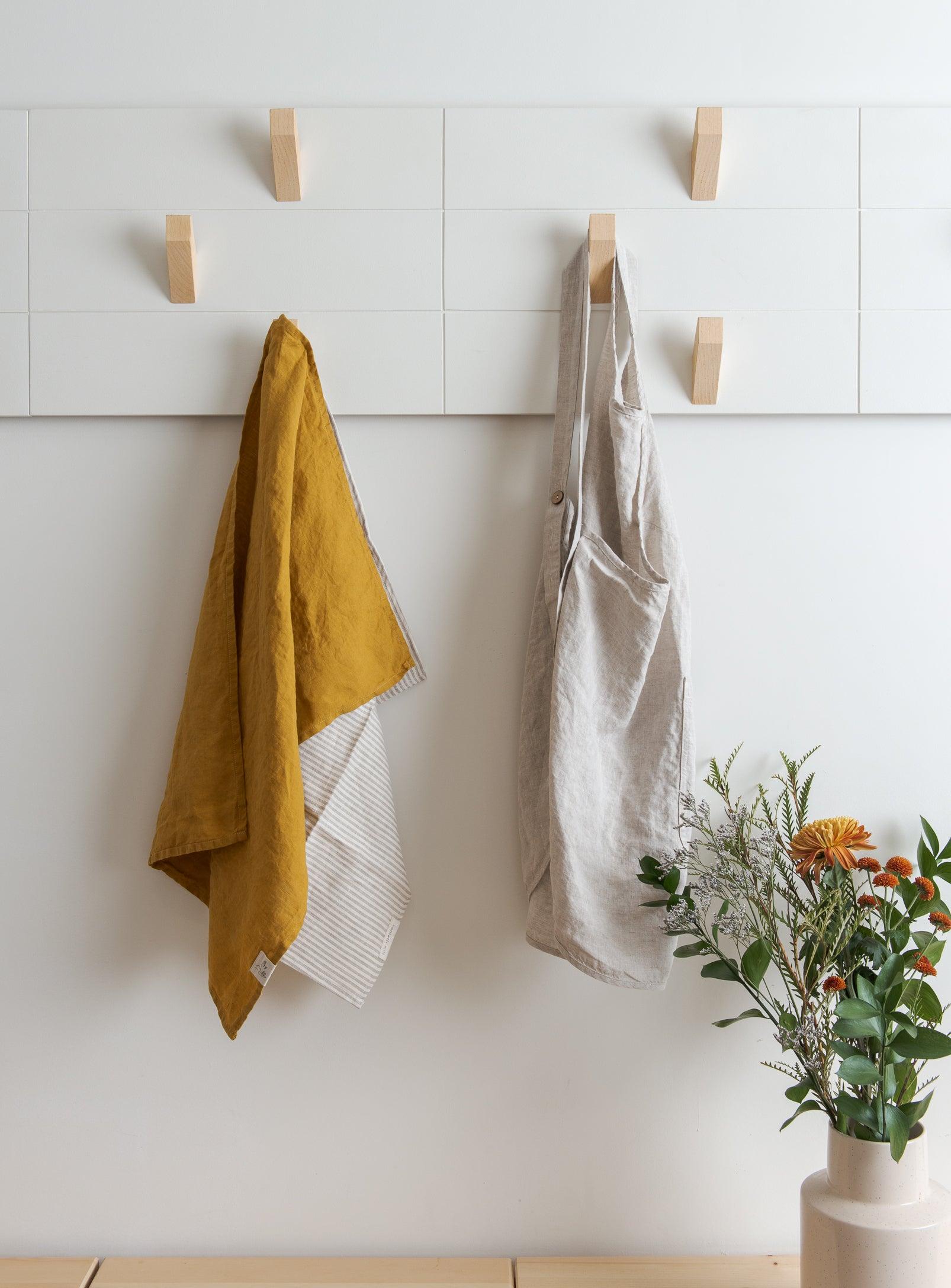 Linen Tea Towel - Ochre - Confetti Mill