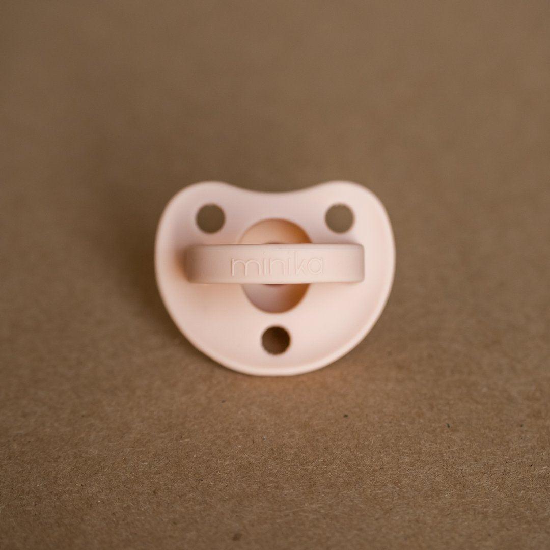 minika blush coloured silicone pacifier