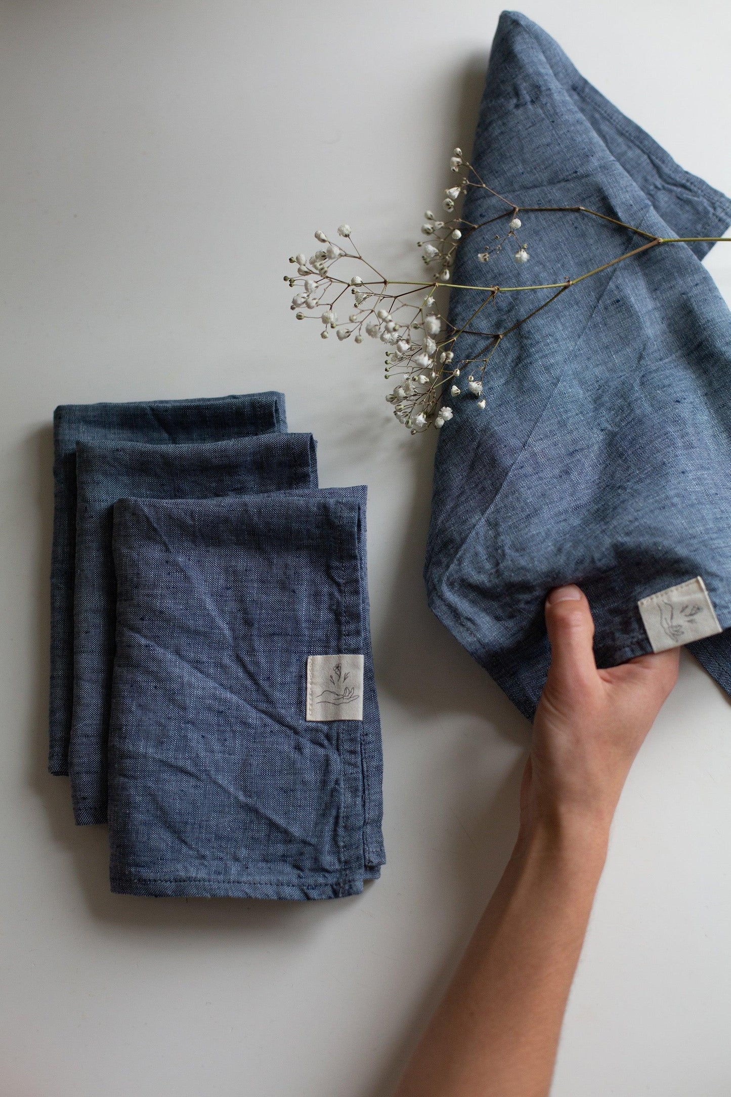 Set of 2 Linen Napkins - Navy - Confetti Mill