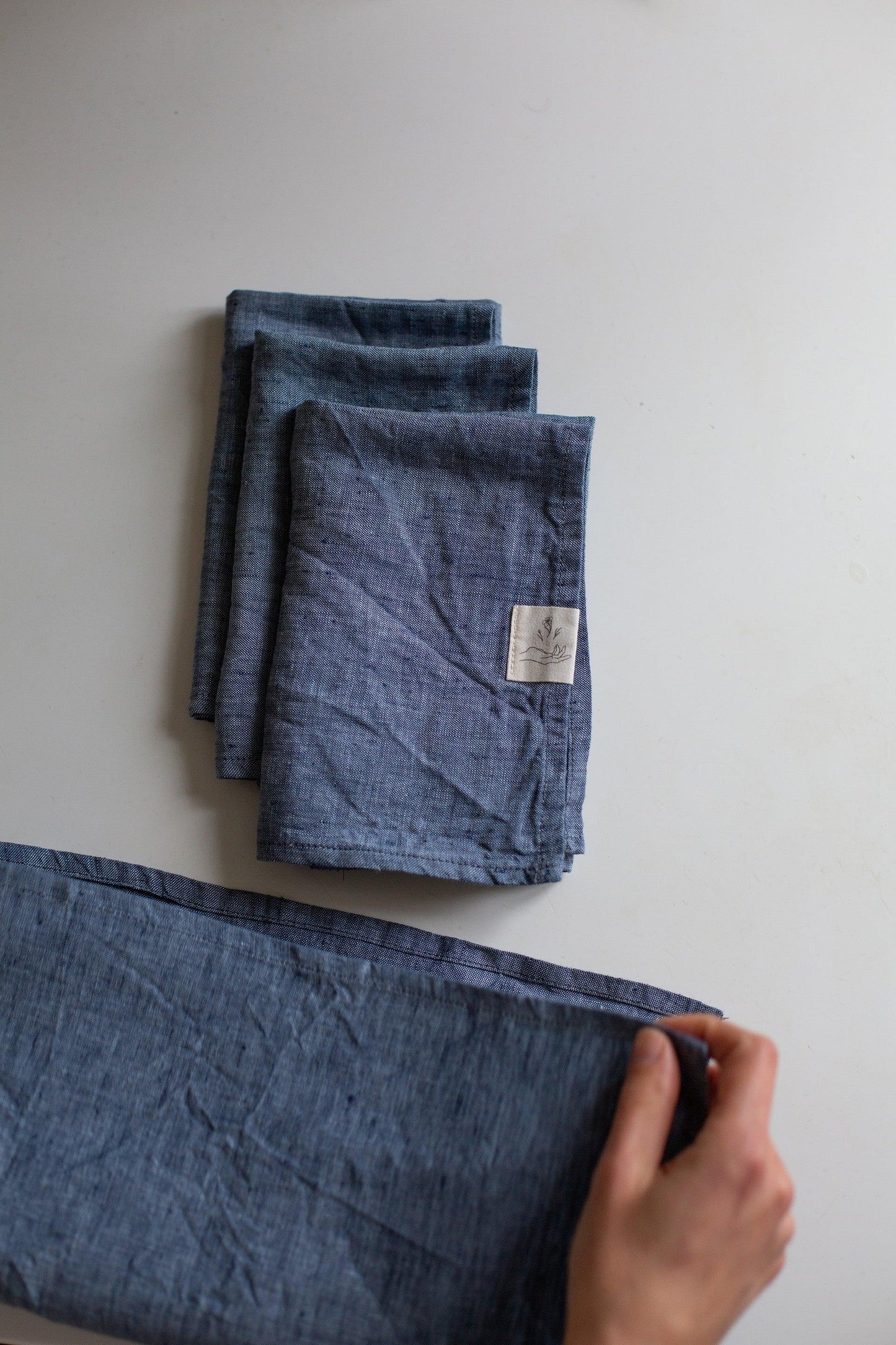 Set of 2 Linen Napkins - Navy - Confetti Mill