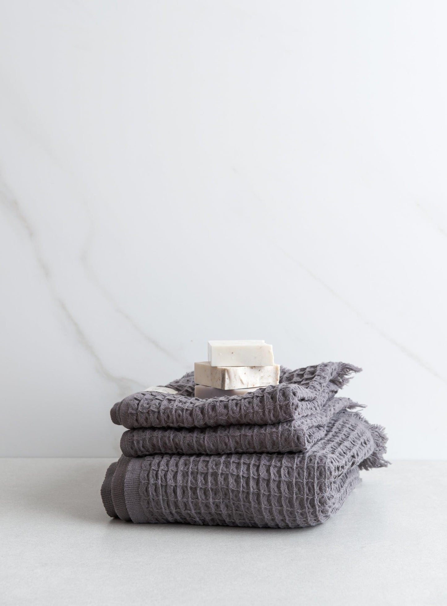 Turkish hand towel - Waffle - Charcoal Grey - Confetti Mill