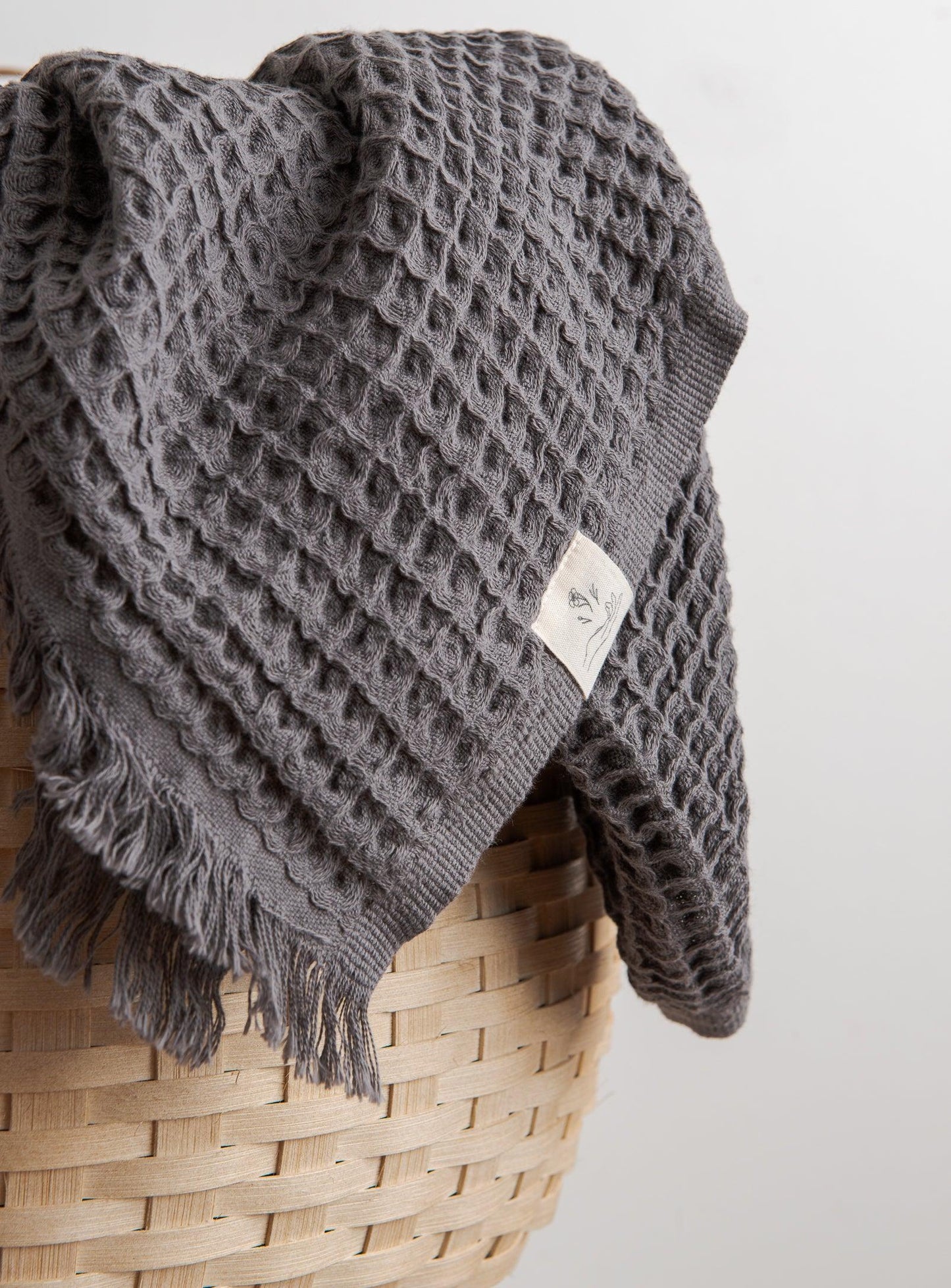 Waffle Throw - Charcoal Grey - Confetti Mill