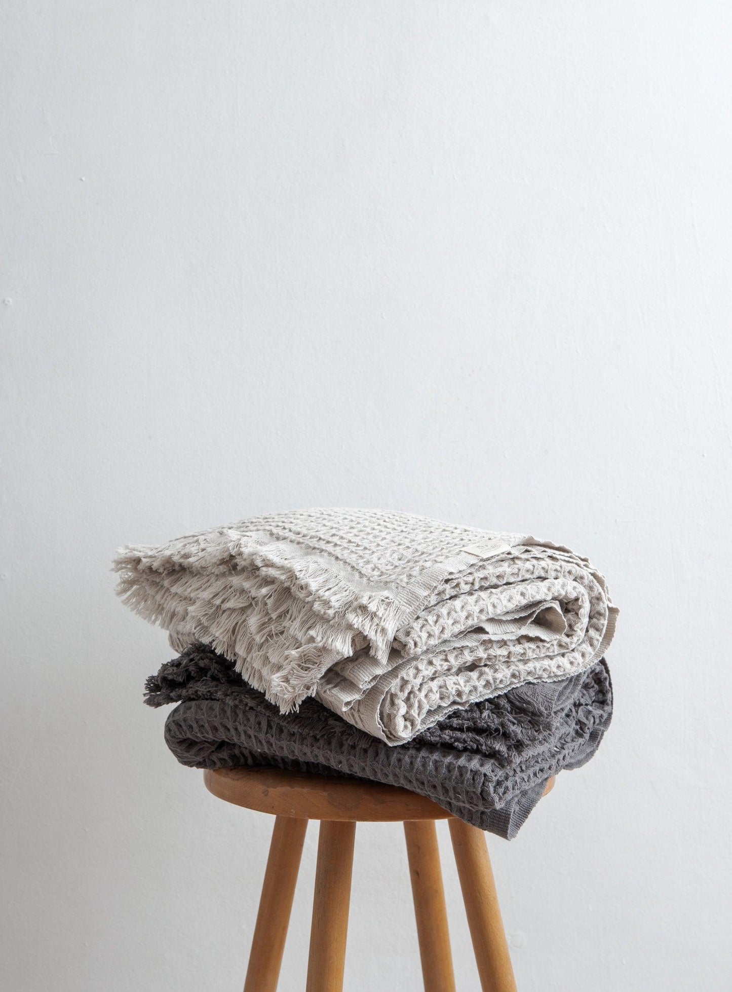 Waffle Throw - Charcoal Grey - Confetti Mill