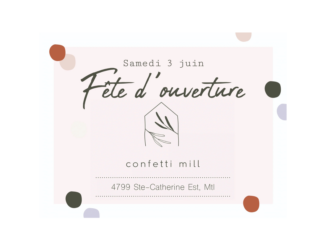 Confetti Mill's 5th anniversary: come celebrate at our new boutique!