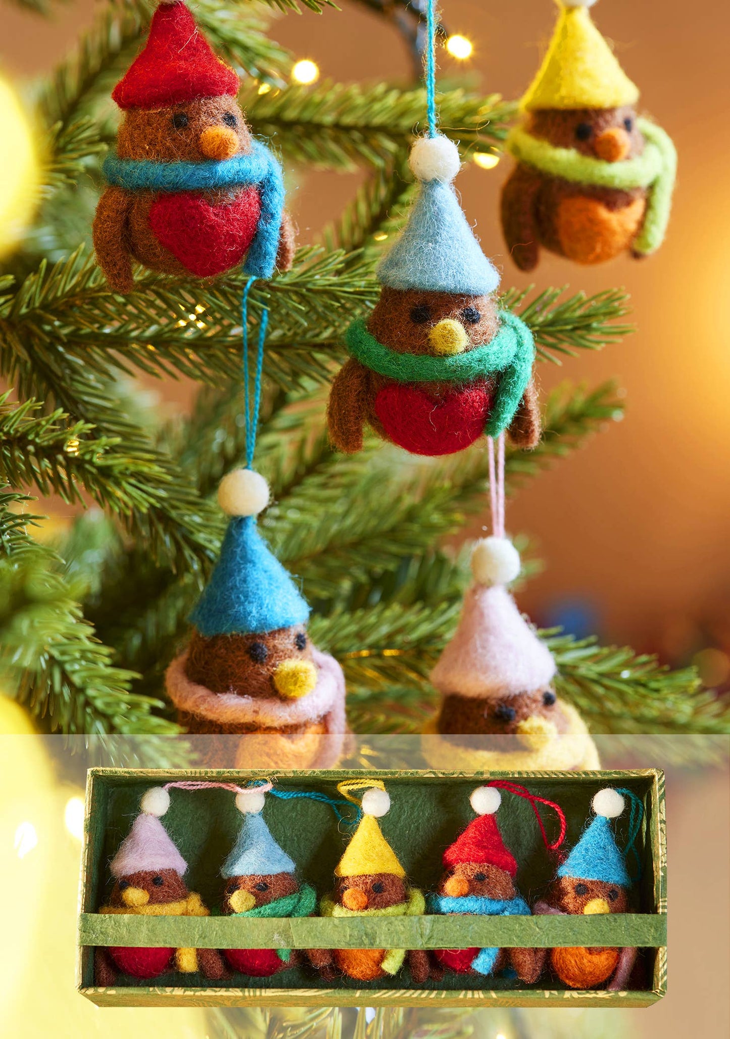 Hanging Felt Robin Decorations