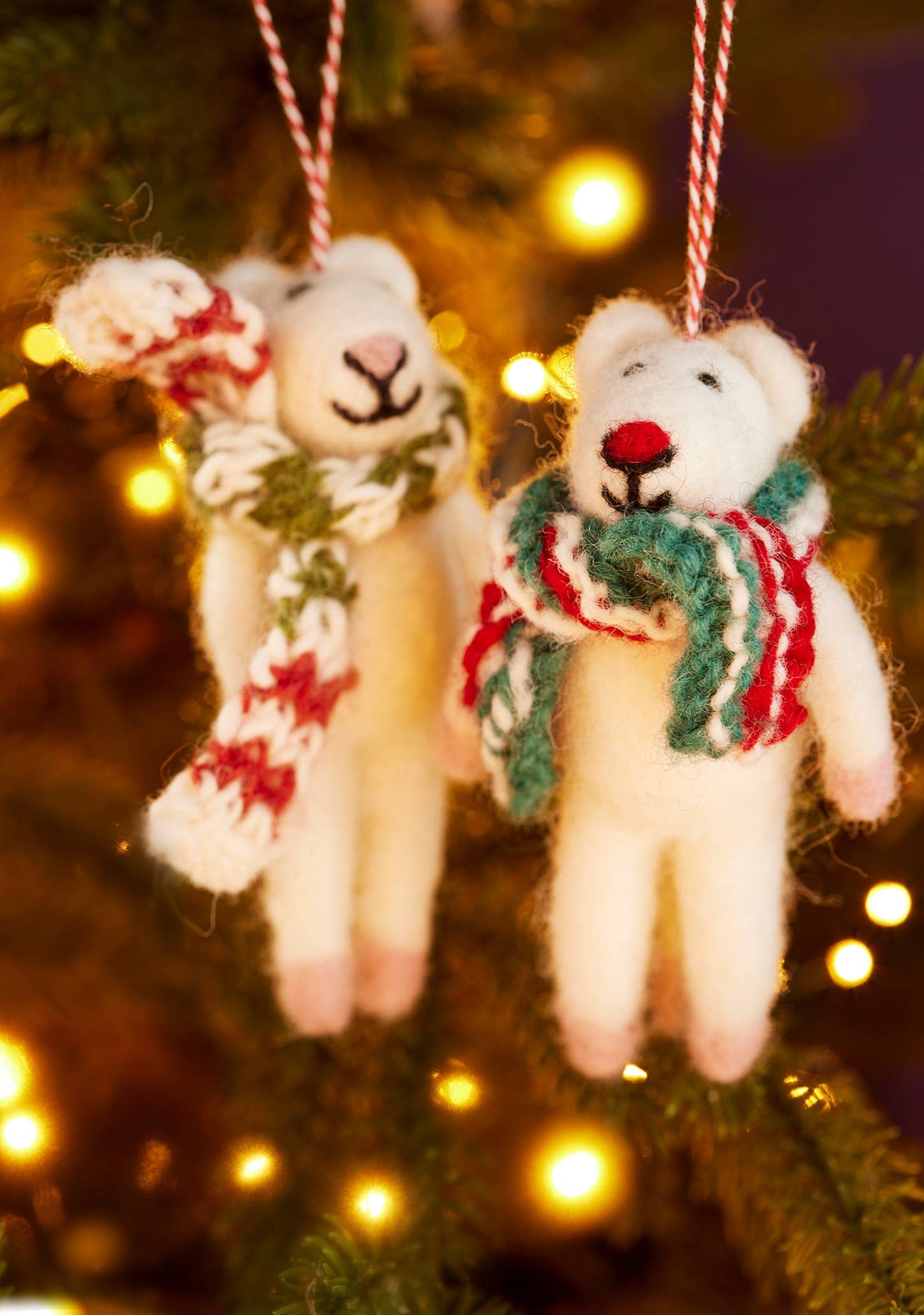 Felt Mice Decoration, Handknit Scarf