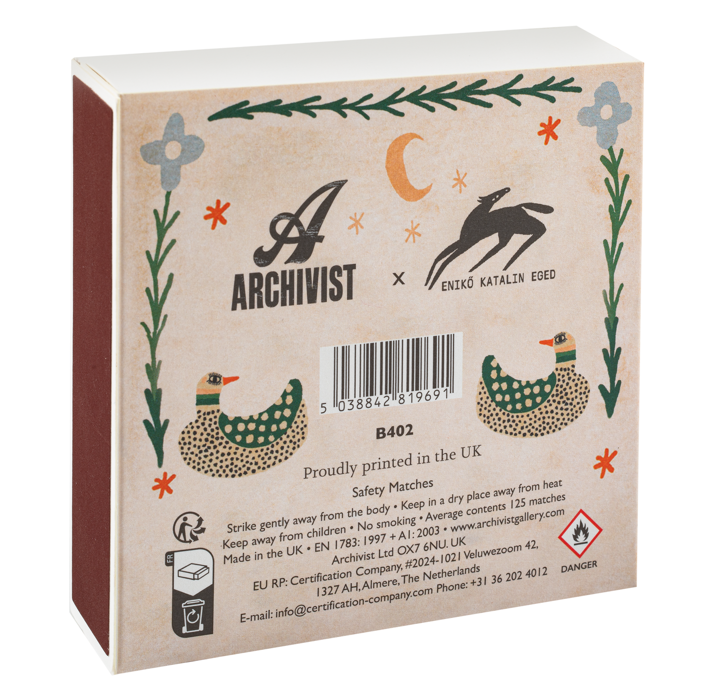 Canard tacheté – Boîte d’allumettes
