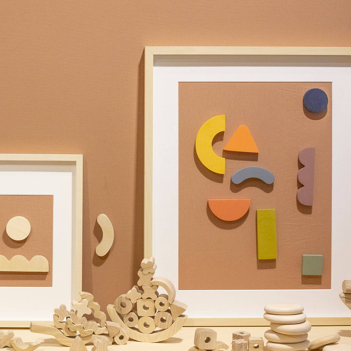 Babai Simple Art Wooden Magnets — Set of 8