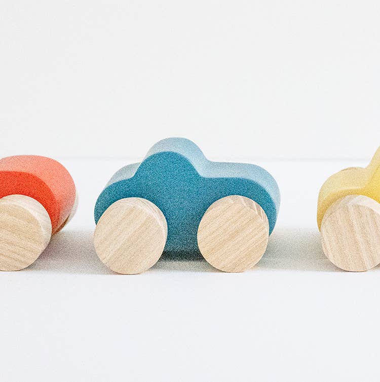 Babai Wooden Toy Car - Urban Blue