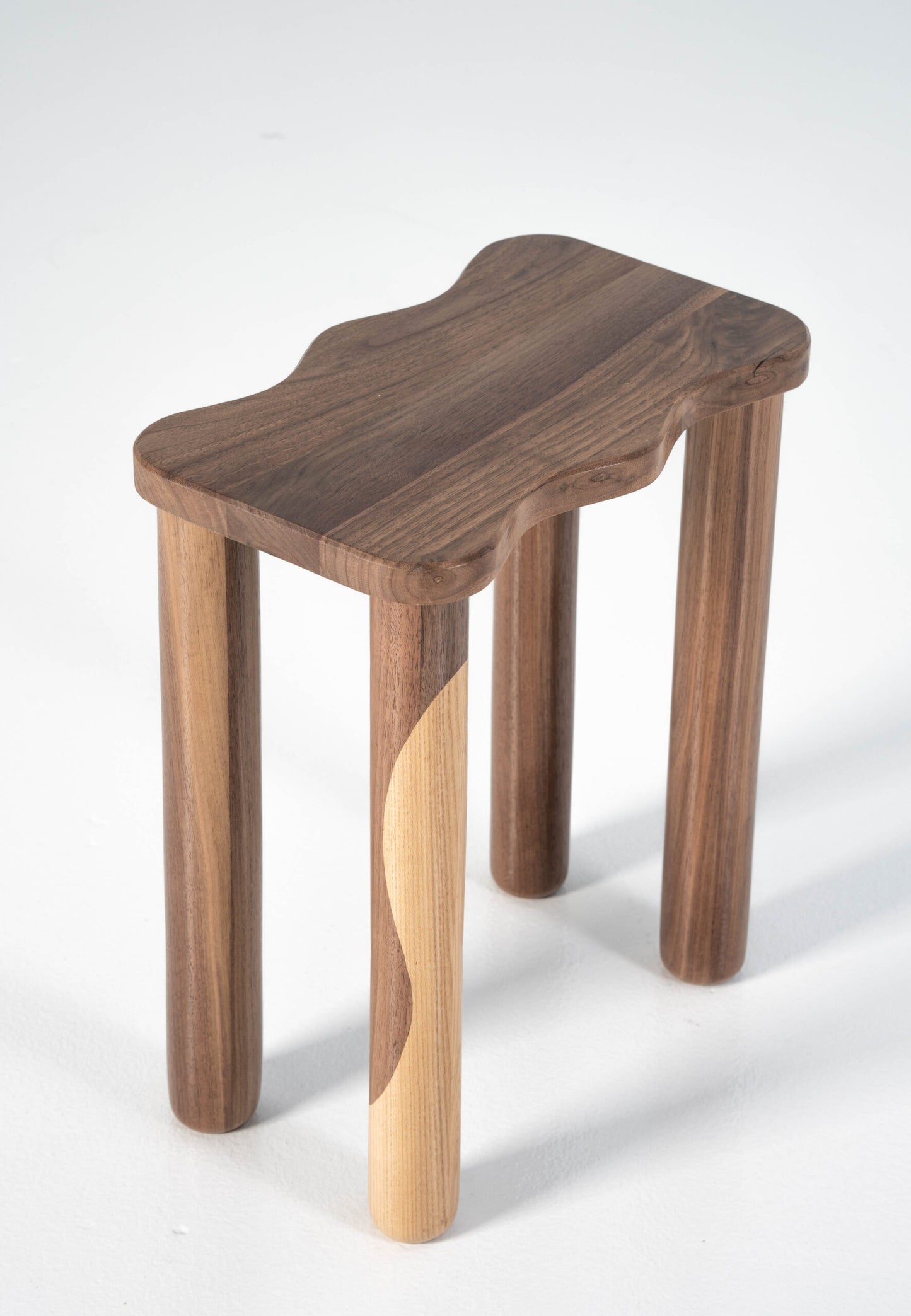 MÕA Sculptural Wood Stool - Walnut