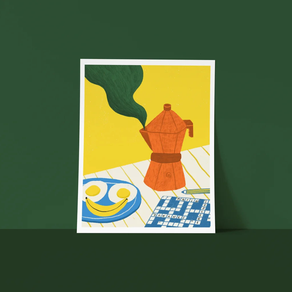 Two Eggs, Banana and Crossword Art Print