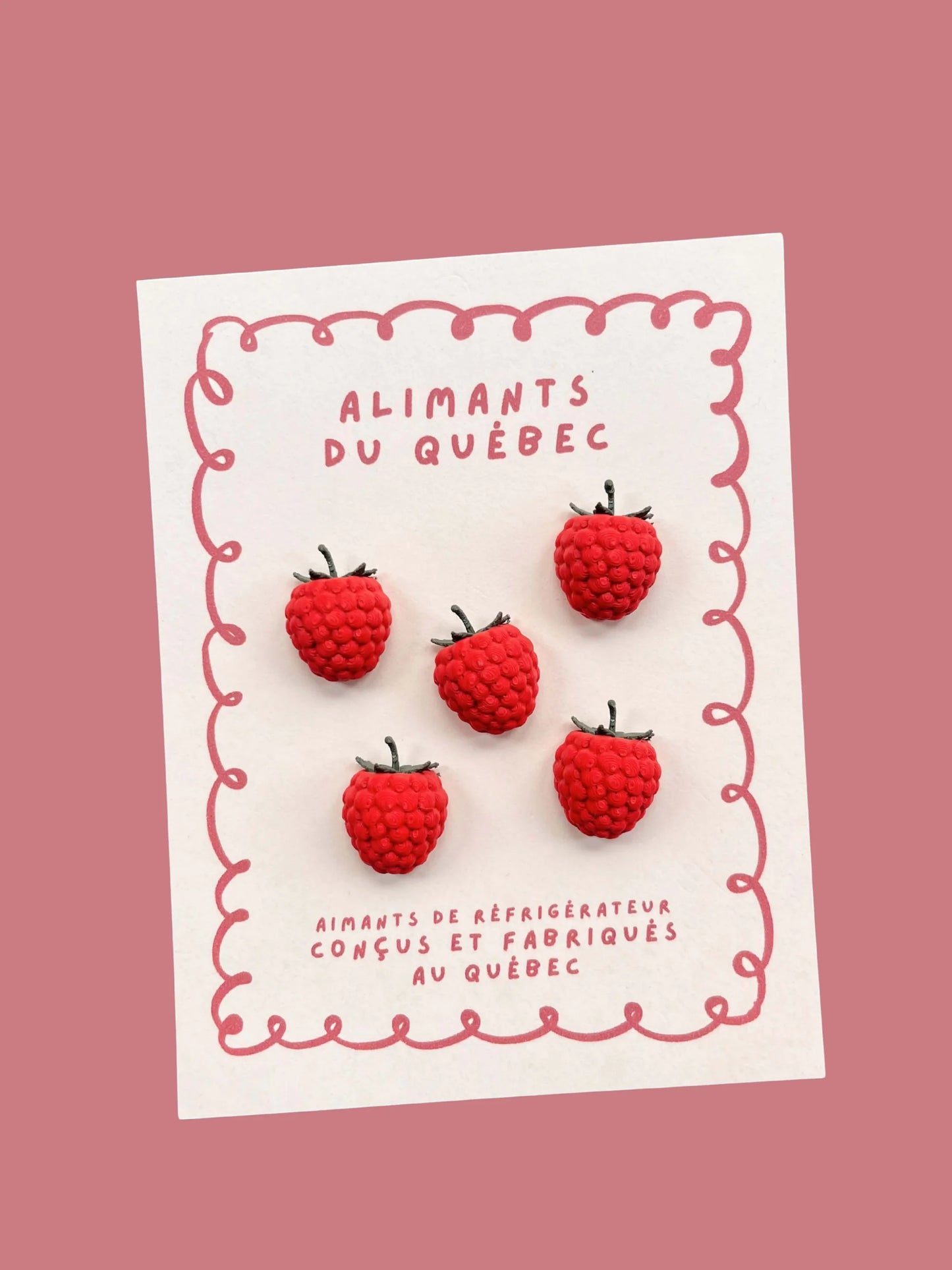 Quebec Raspberry Magnets — Set of 5