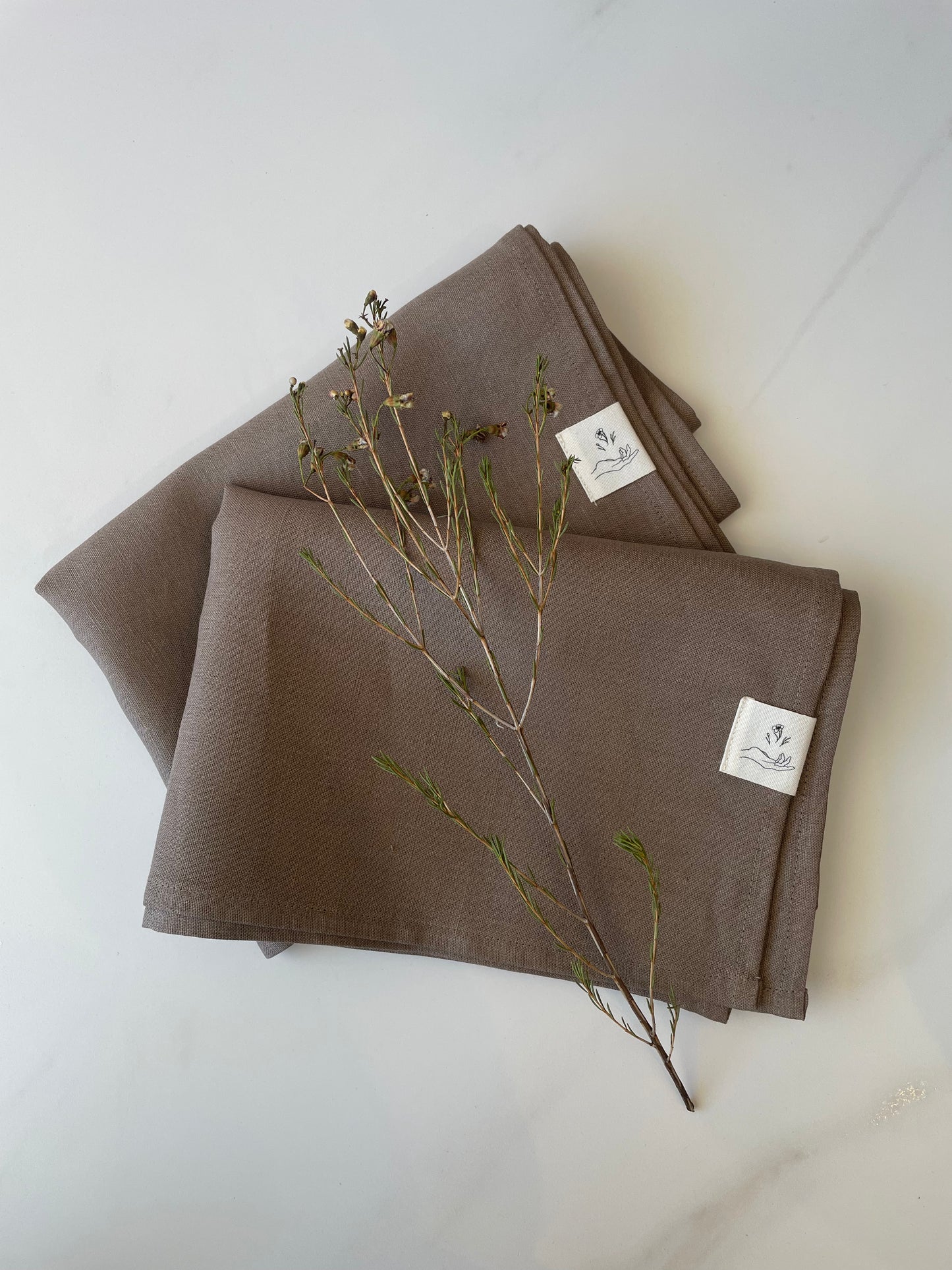 Linen Tea Towel - Taupe