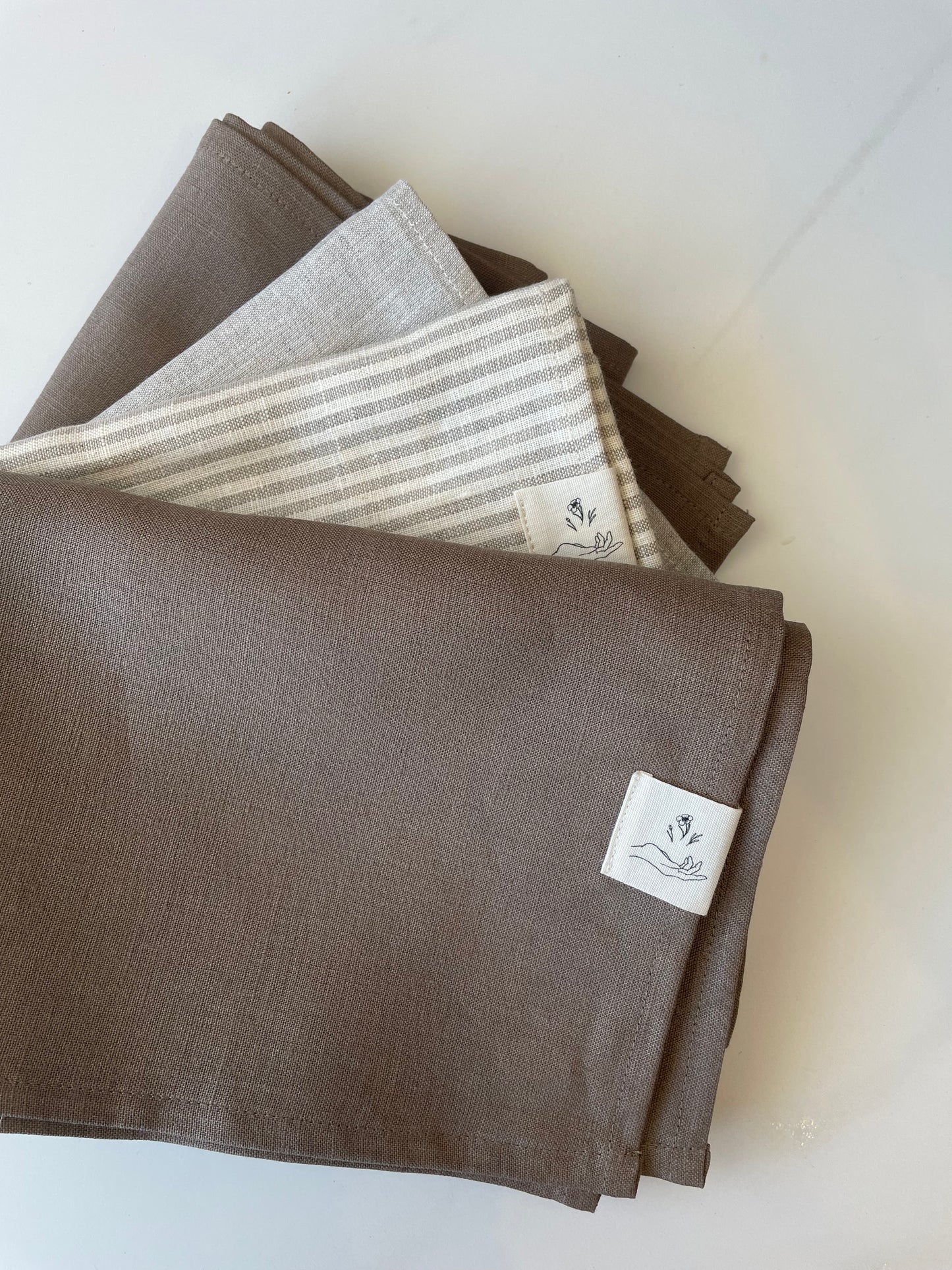 Linen Tea Towel - Taupe