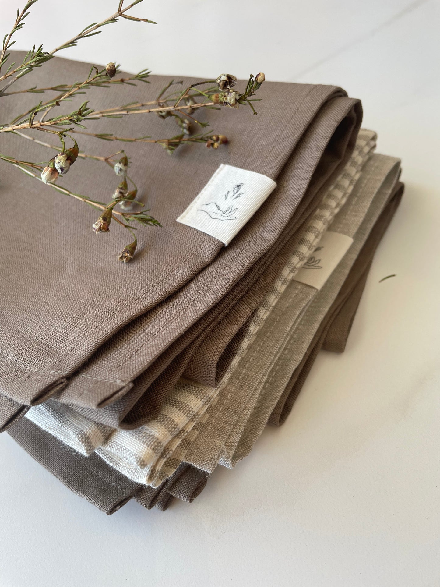 Linen Tea Towel - Taupe