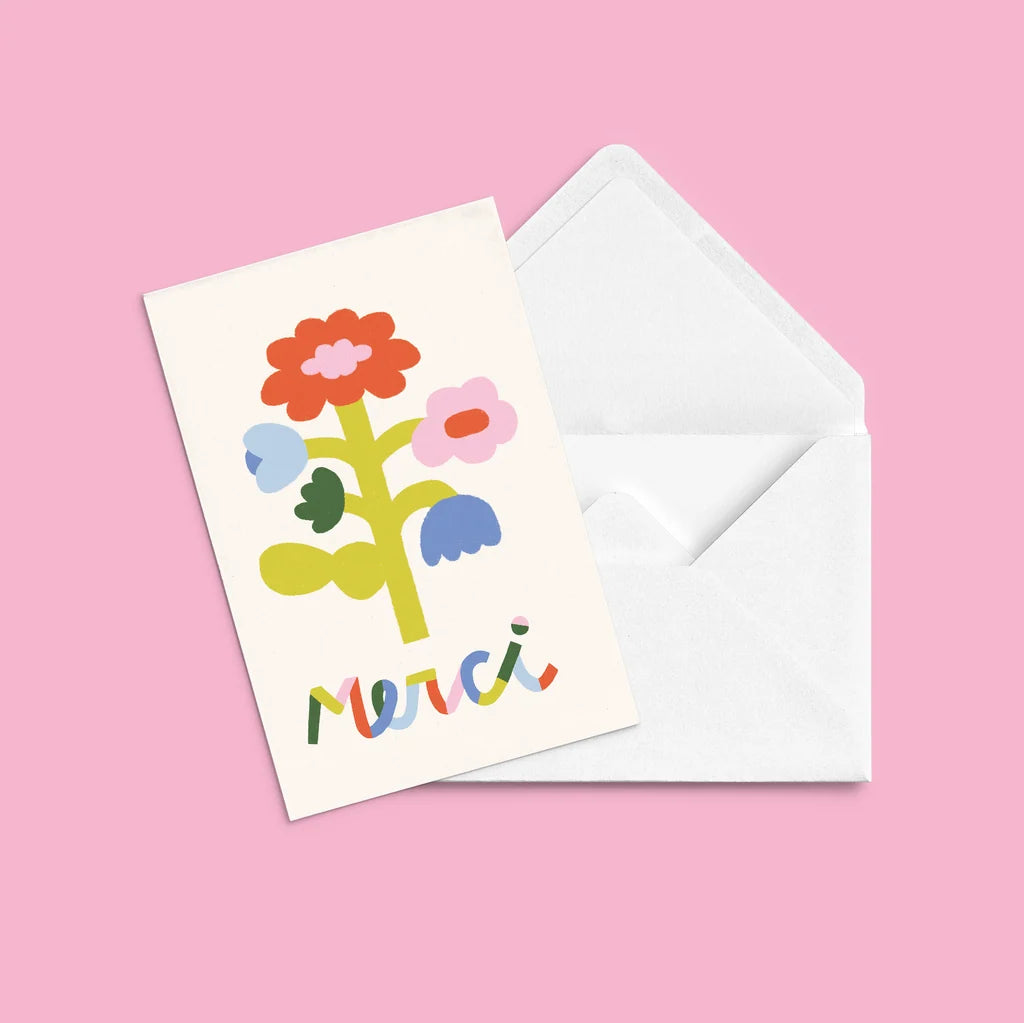 Carte de souhait « Merci fleuri »