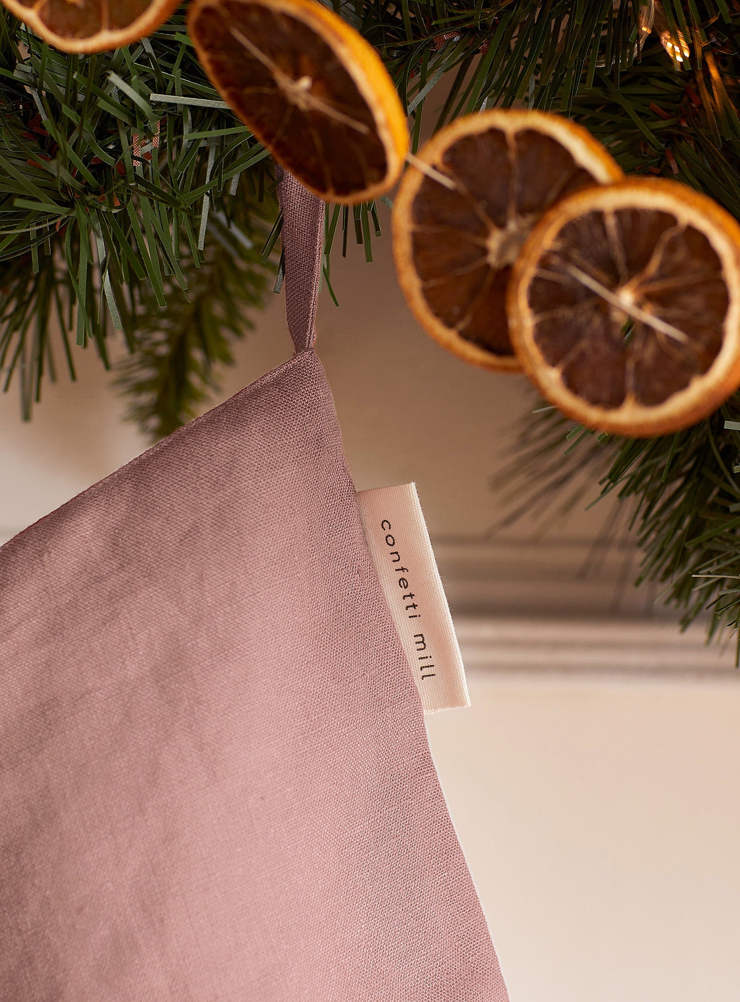 Linen Christmas stockings