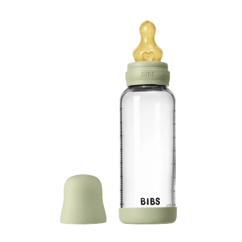 IBS Glass Boheme Baby Bottle Round Latex 1 pack 240 ml Medium Flow Sage