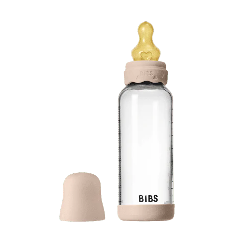 IBS Glass Boheme Baby Bottle Round Latex 1 pack 240 ml Medium Flow Blush