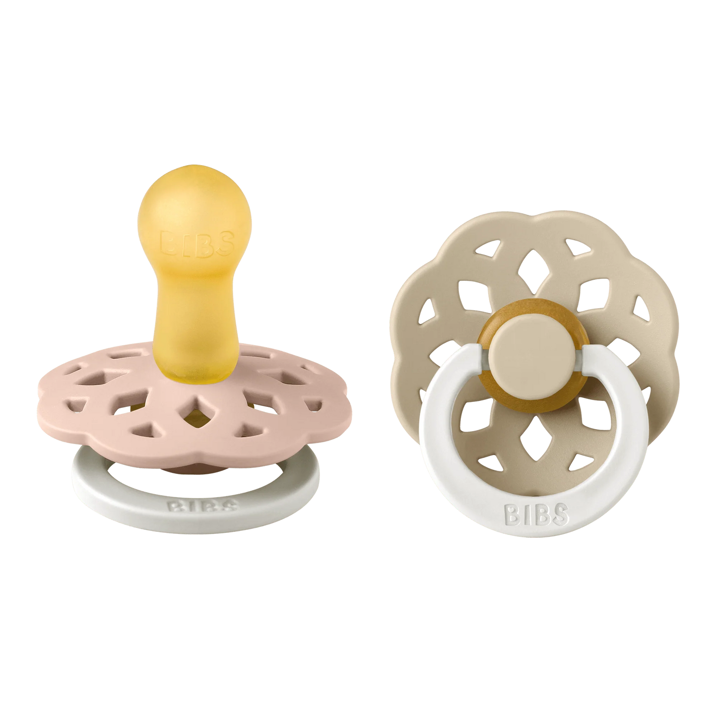 BIBS® Pacifier Boheme Latex 2 PK Blush Glow / Vanilla Glow