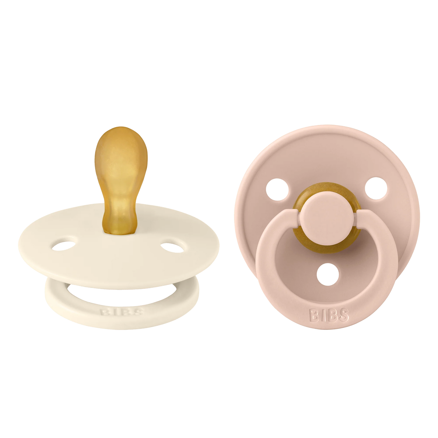 BIBS Pacifier Original COLOUR Latex 2 PK Symmetrical Ivory / Blush