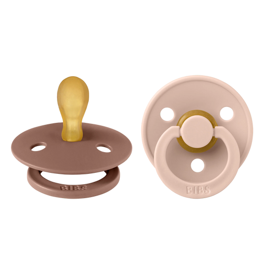 BIBS Pacifier Original COLOUR Latex 2 PK Symmetrical Woodchuck / Blush