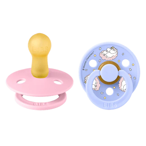 BIBS x Moomin Pacifier Colour 2 pack Dreaming Latex - Baby Pink Mix