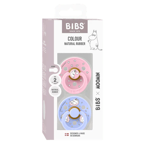 BIBS x Moomin Pacifier Colour 2 pack Dreaming Latex - Baby Pink Mix