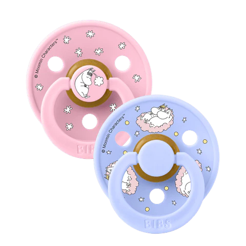 BIBS x Moomin Pacifier Colour 2 pack Dreaming Latex - Baby Pink Mix