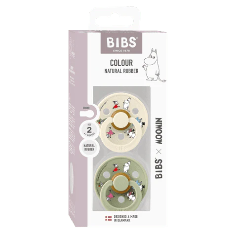BIBS x Moomin Pacifier Colour 2 pack Friends Latex - Ivory mix