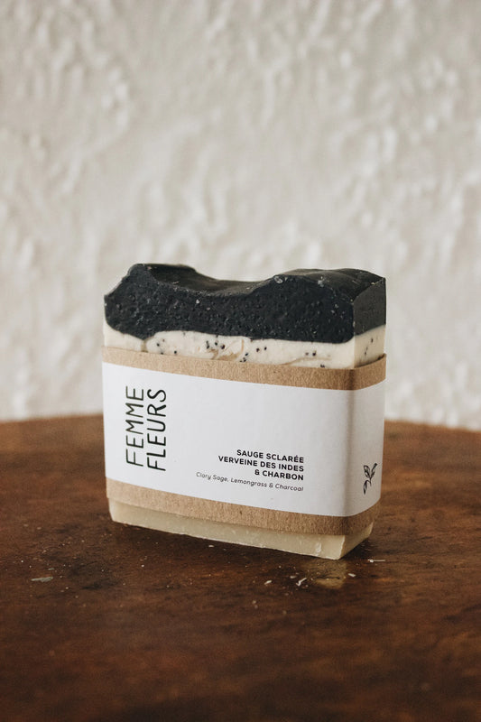 Clary sage, Lemongrass & Charcoal Soap