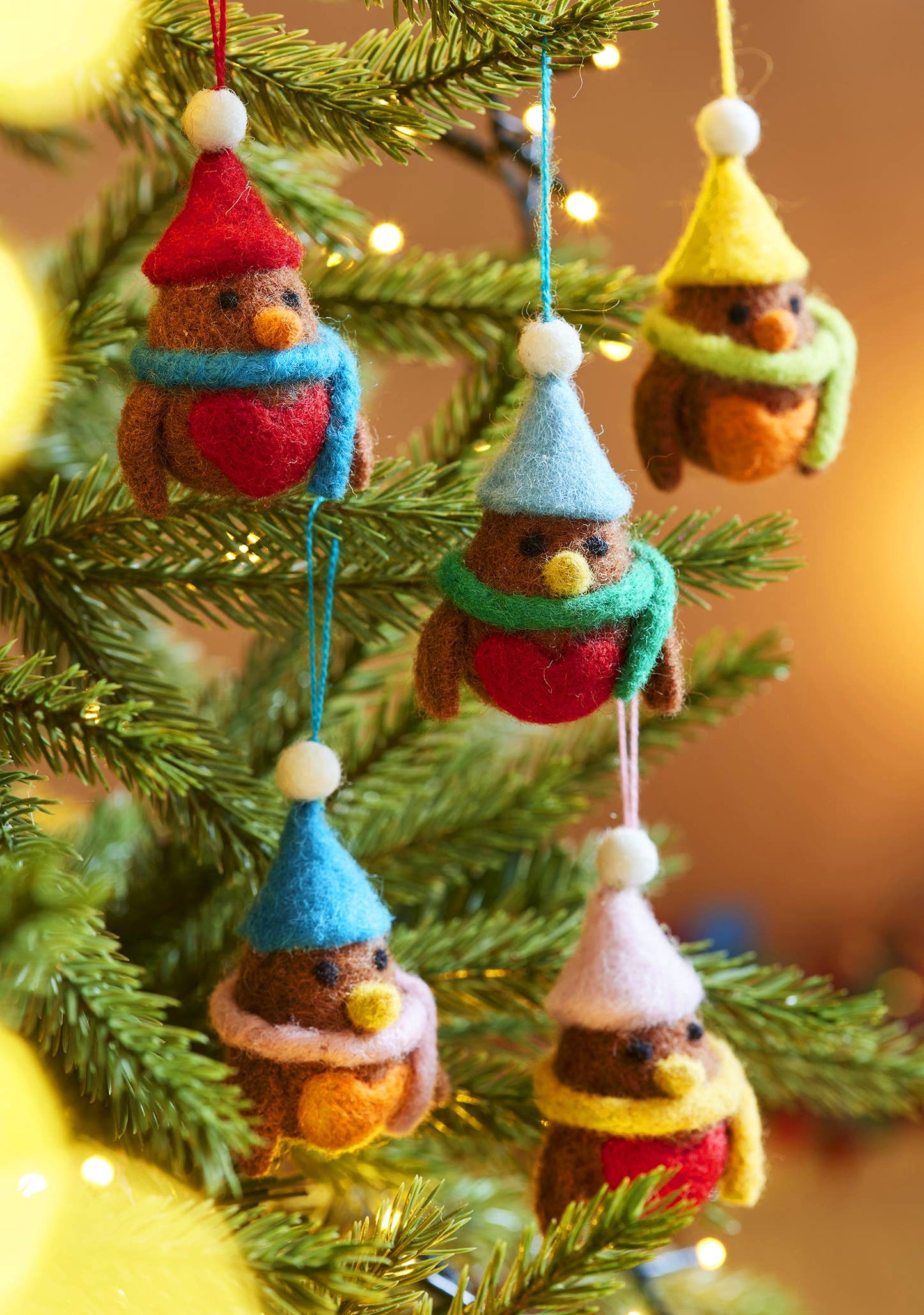 Hanging Felt Robin Decorations