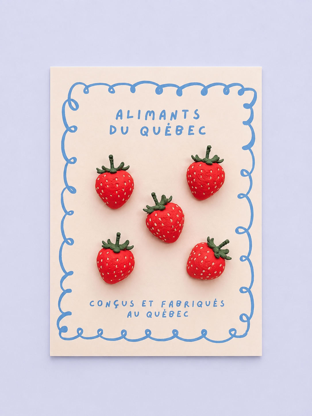 Quebec Strawberry Magnets — Set of 5