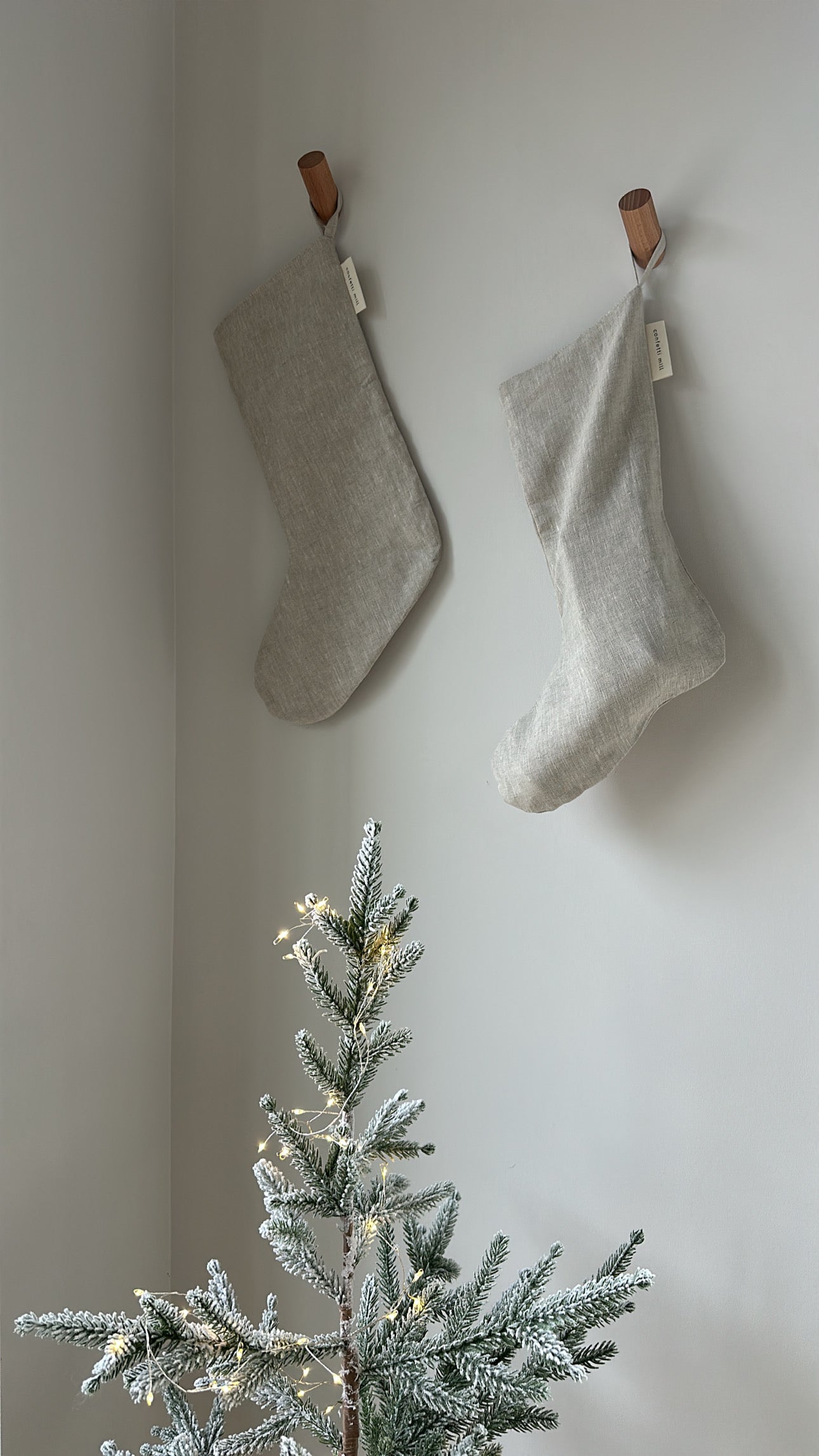 Linen Christmas stockings