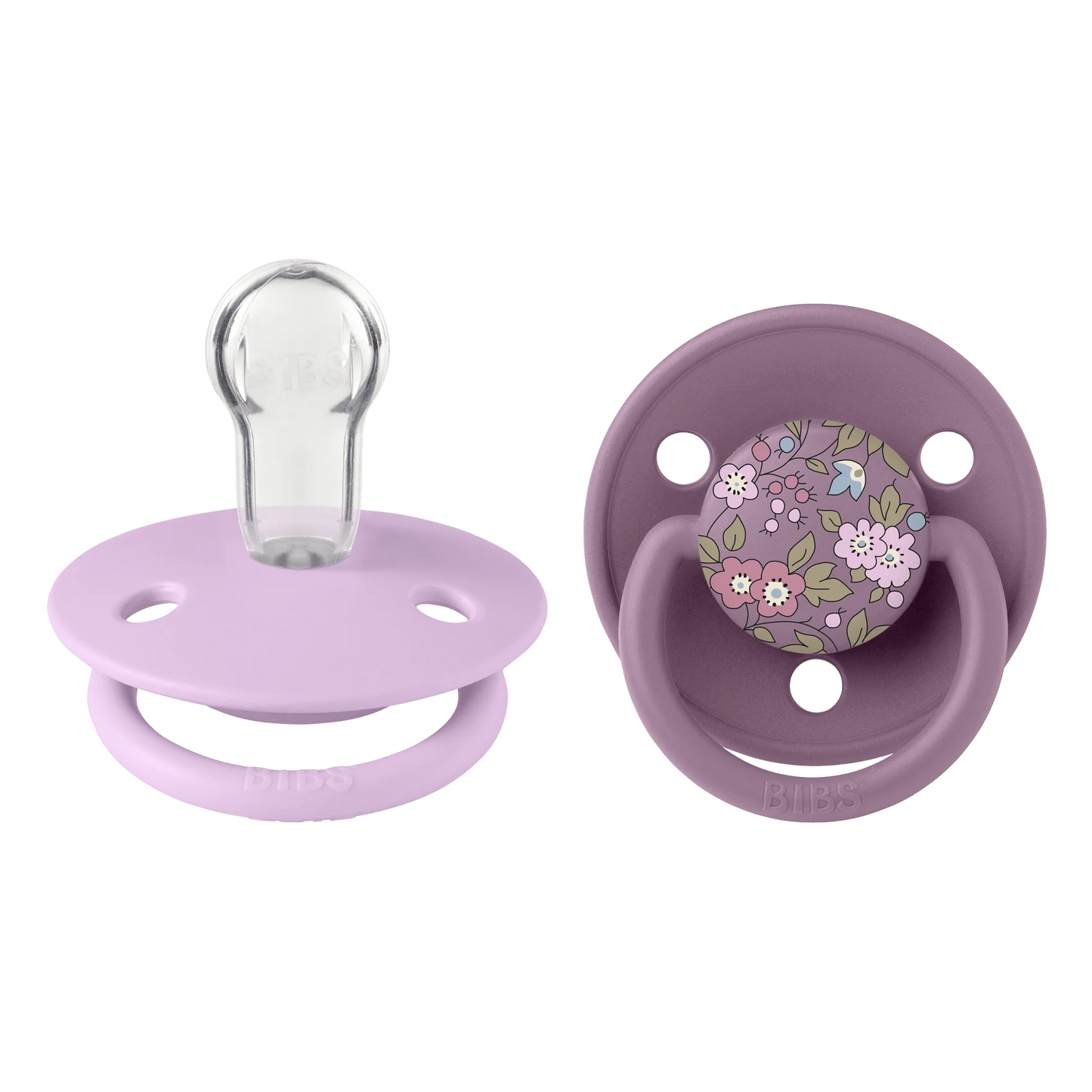 Liberty X BIBS Pacifier De Lux Silicone 2 PK Chamomile Lawn Mauve Mix ONE SIZE