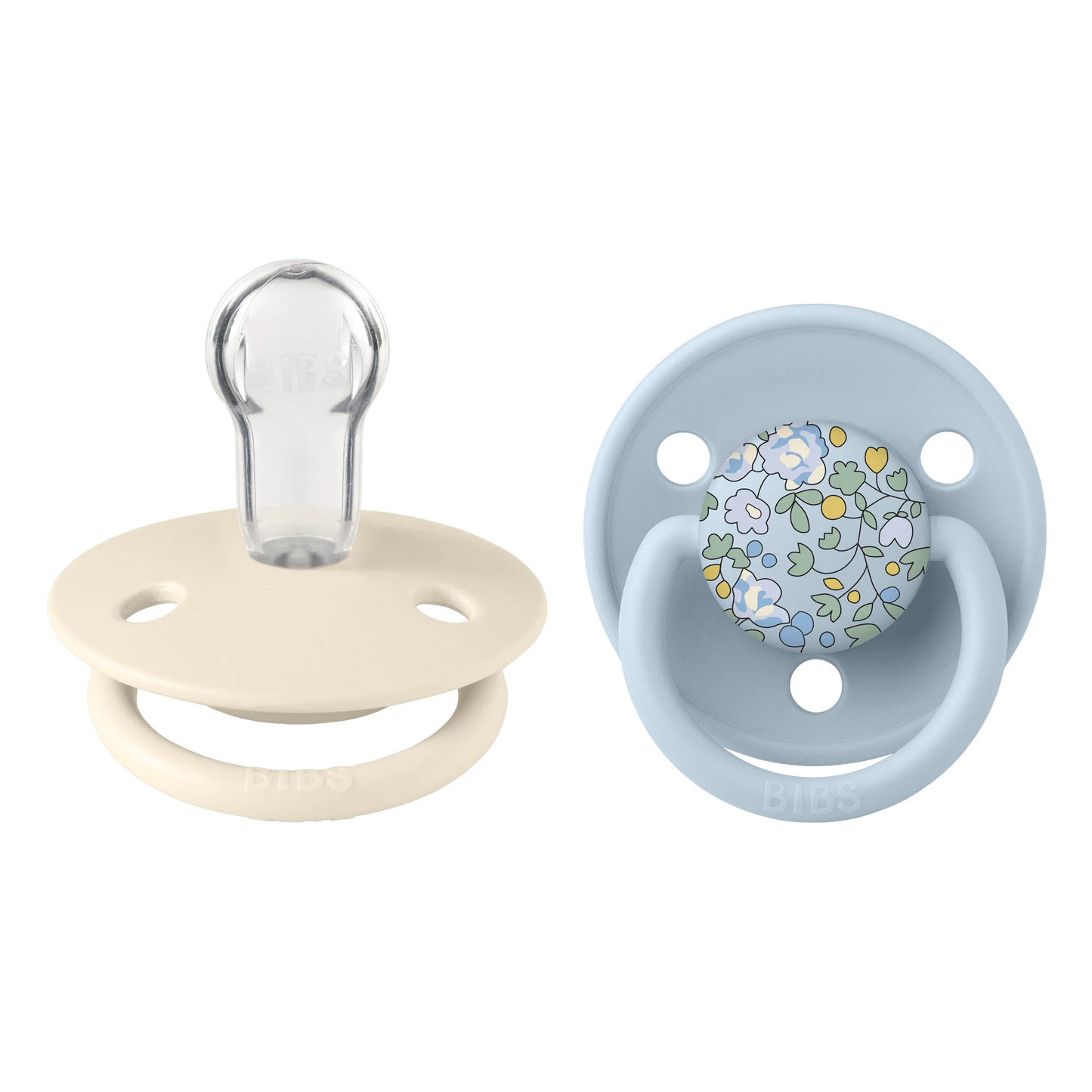 Liberty X BIBS Pacifier De Lux Silicone 2 PK Eloise Baby Blue Mix ONE SIZE